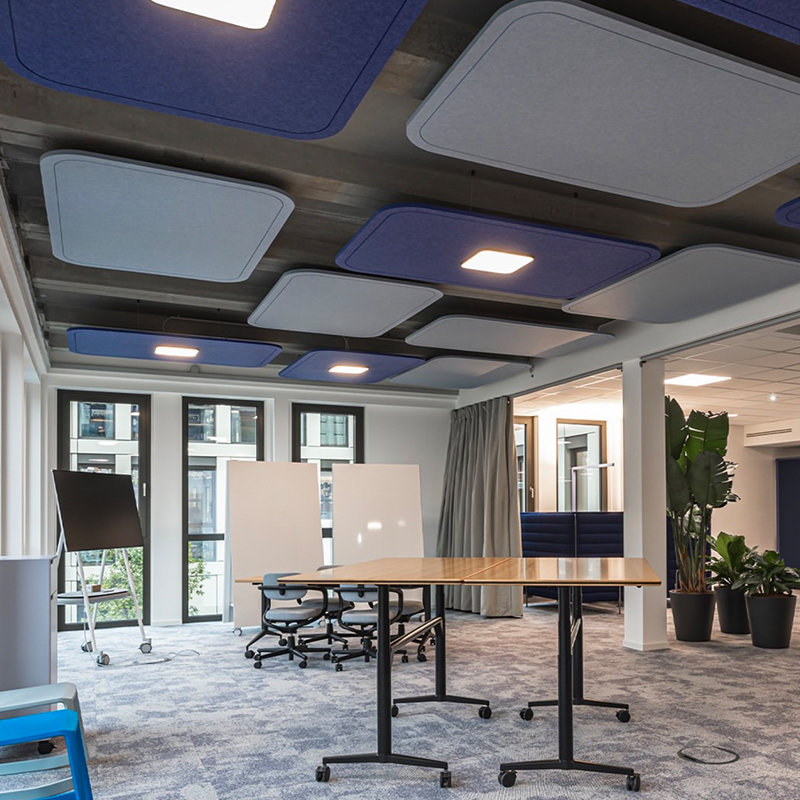 Akustična ploča modernog dizajna zaklanja zvukove i ekološki prihvatljiva ploča od poliesterskih vlakana u obliku trake za upotrebu u teretani Akustična ploča modernog dizajna zaklanja zvukove i ekološki prihvatljiva ploča od poliesterskih vlakana u obliku trake za upotrebu u teretani