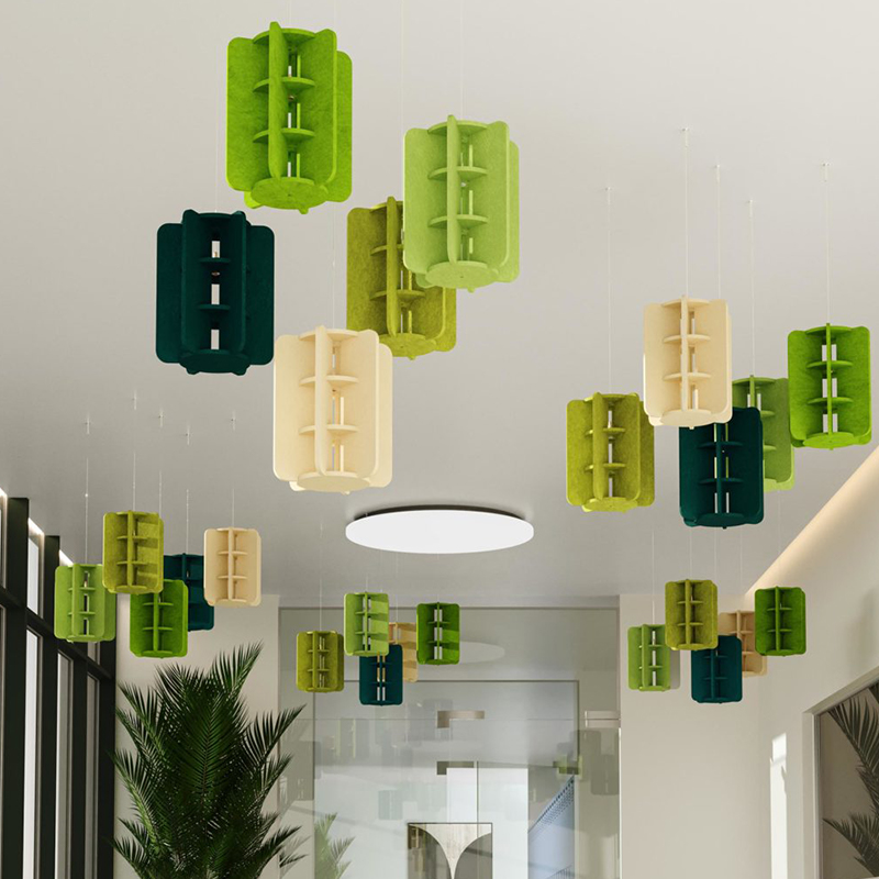 Akustična ploča modernog dizajna zaklanja zvukove i ekološki prihvatljiva ploča od poliesterskih vlakana u obliku trake za upotrebu u teretani Akustična ploča modernog dizajna zaklanja zvukove i ekološki prihvatljiva ploča od poliesterskih vlakana u obliku trake za upotrebu u teretani