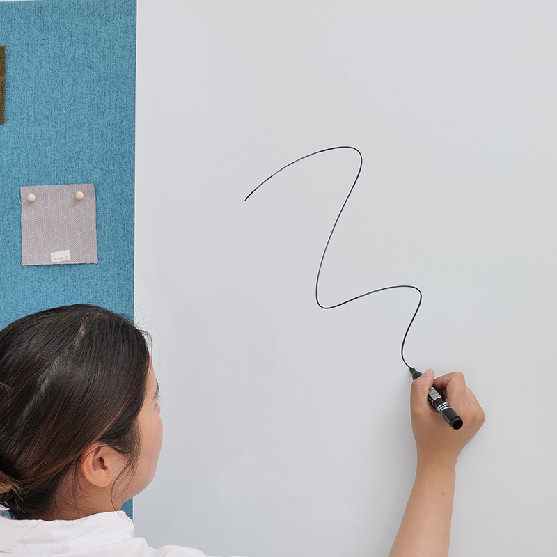 Bijela akustična ploča za pisanje za uredsku sobu za sastanke Tkanina omotana magnetskim kaljenim staklom za apsorpciju buke s pisanjem